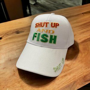 Adjustable Fishing Shut Up and Fish Hat One Size, Men Hat, Baseball Style Cap